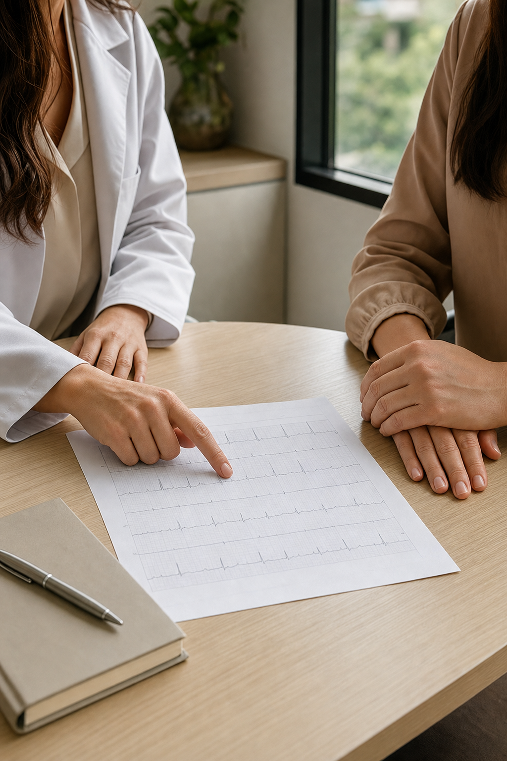 Consulta cardiológica com análise individual de exame